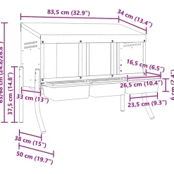 VIDAXL - Nichoir à poules3 compartiments avec pieds en acier galvanisé