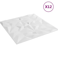 VIDAXL - Panneaux muraux 12 pcs blanc 50x50 cm xps 3 m² améthyste