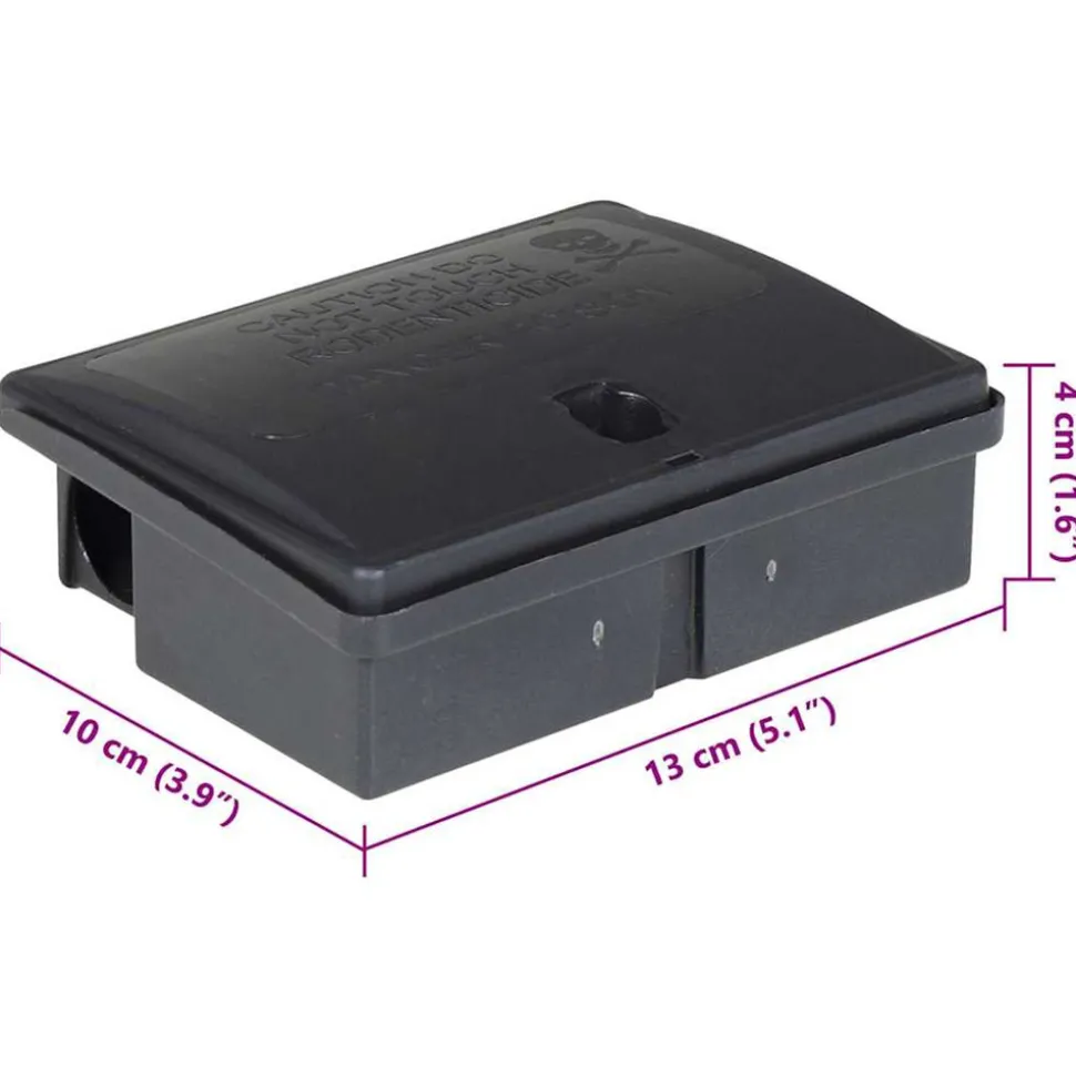 VIDAXL - Pièges à souris 10 pcs noir 13x10x4 cm