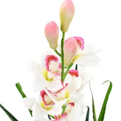 VIDAXL - Plante artificielle orchidée cymbidium avec pot 100 cm vert