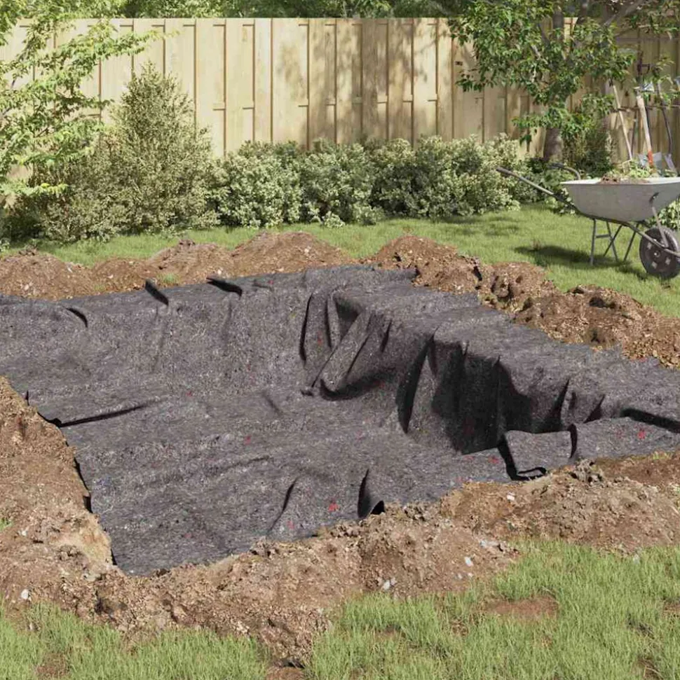 VIDAXL - Polaire pour piscine gris 1 x 10 m polyester et coton