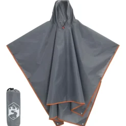 VIDAXL - Poncho de pluie avec capuche design 2 en 1 gris et orange