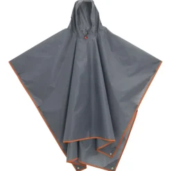 VIDAXL - Poncho de pluie avec capuche design 2 en 1 gris et orange