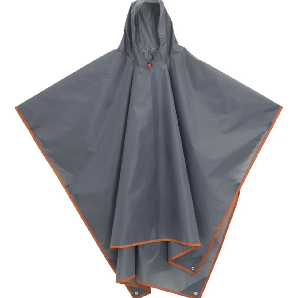 VIDAXL - Poncho de pluie avec capuche design 2 en 1 gris et orange