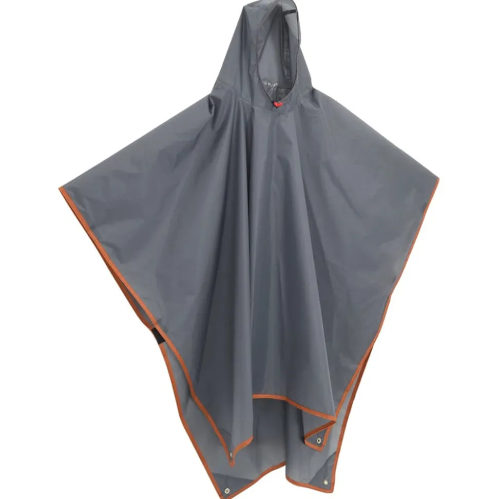VIDAXL - Poncho de pluie avec capuche design 2 en 1 gris et orange