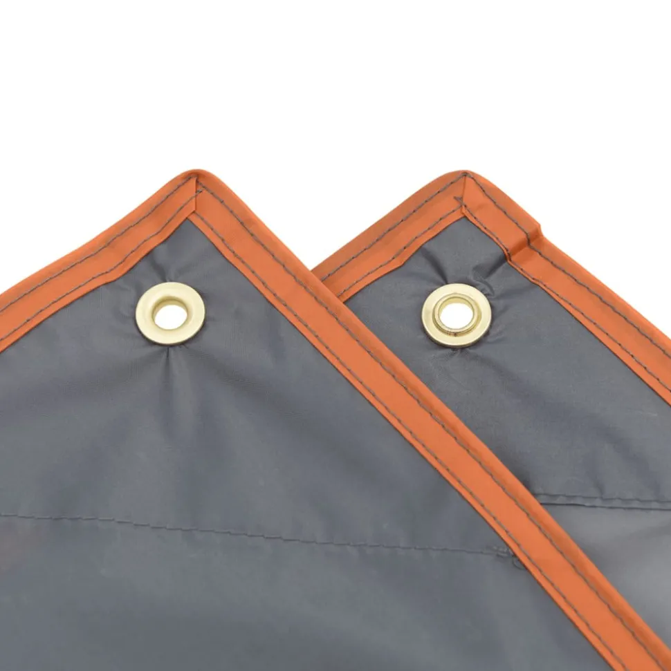 VIDAXL - Poncho de pluie avec capuche design 2 en 1 gris et orange