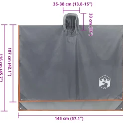 VIDAXL - Poncho de pluie avec capuche design 2 en 1 gris et orange