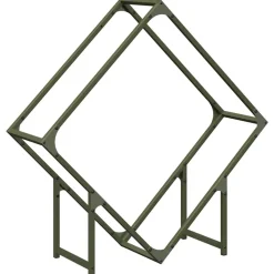 VIDAXL - Portant de bois chauffage vert olive 80x25x80 cm