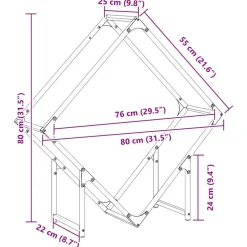 VIDAXL - Portant de bois chauffage vert olive 80x25x80 cm