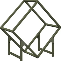 VIDAXL - Portant de bois chauffage vert olive 50x25x50 cm