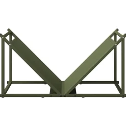 VIDAXL - Portant de bois chauffage vert olive 70x43x34,5 cm