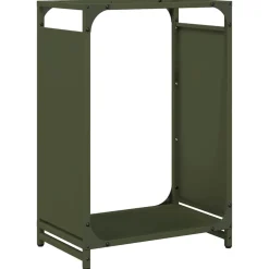 VIDAXL - Portant de bois chauffage vert olive 44x28x65 cm