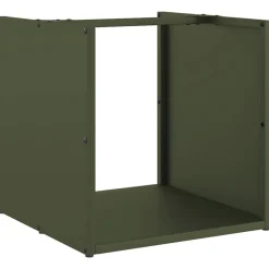 VIDAXL - Portant de bois chauffage vert olive 40x40x40 cm