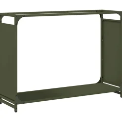 VIDAXL - Portant de bois chauffage vert olive 90x28x65 cm