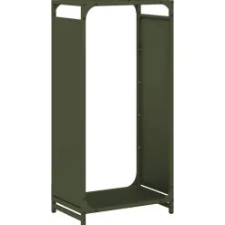 VIDAXL - Portant de bois chauffage vert olive 44x28x90 cm