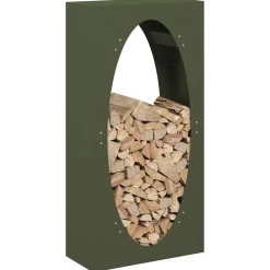 VIDAXL - Portant de bois chauffage vert olive 50x23x100 cm
