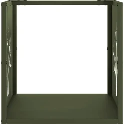 VIDAXL - Portant de bois chauffage vert olive 40x40x40 cm