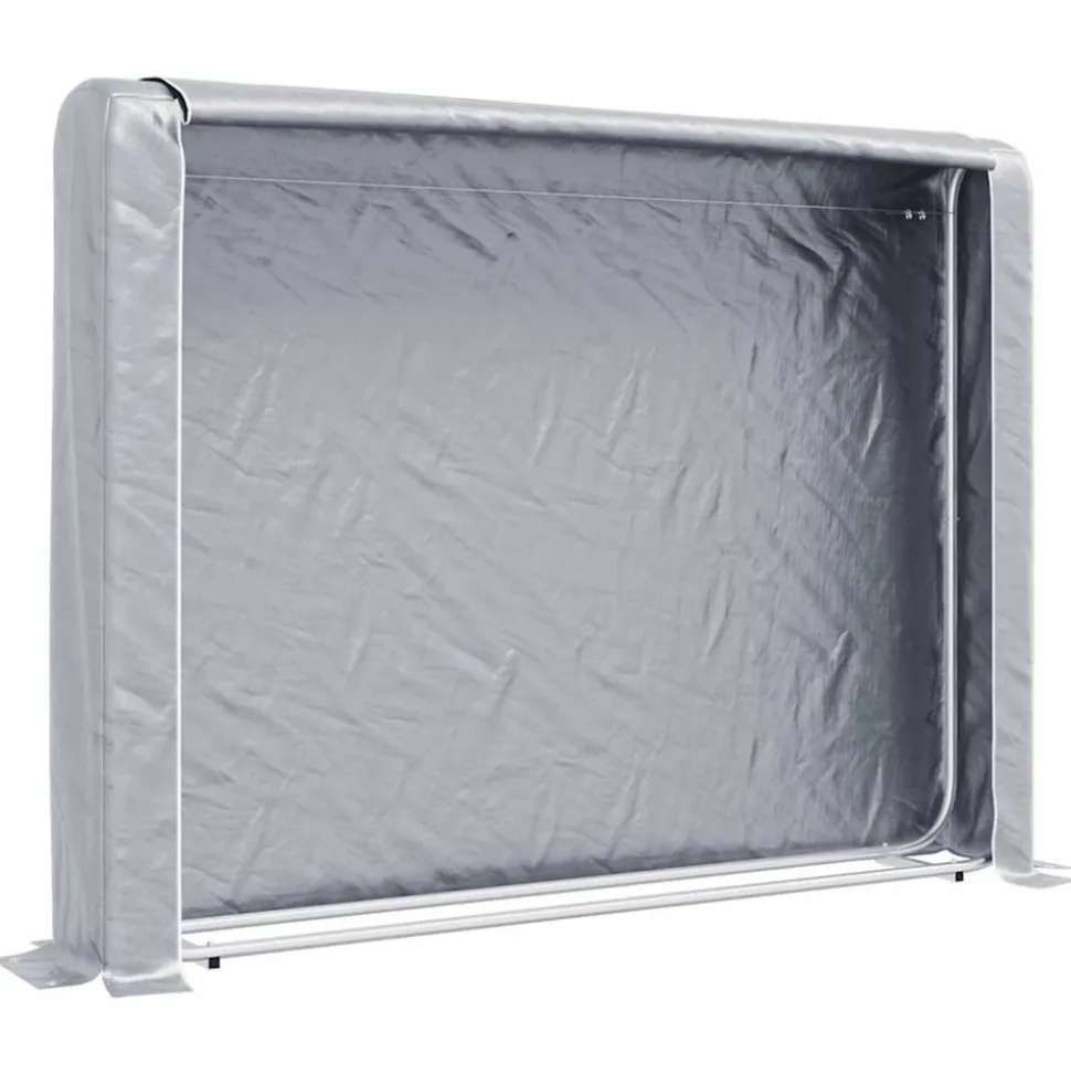 VIDAXL - Portant de bois de chauffage et housse de pluie acier galvanisé