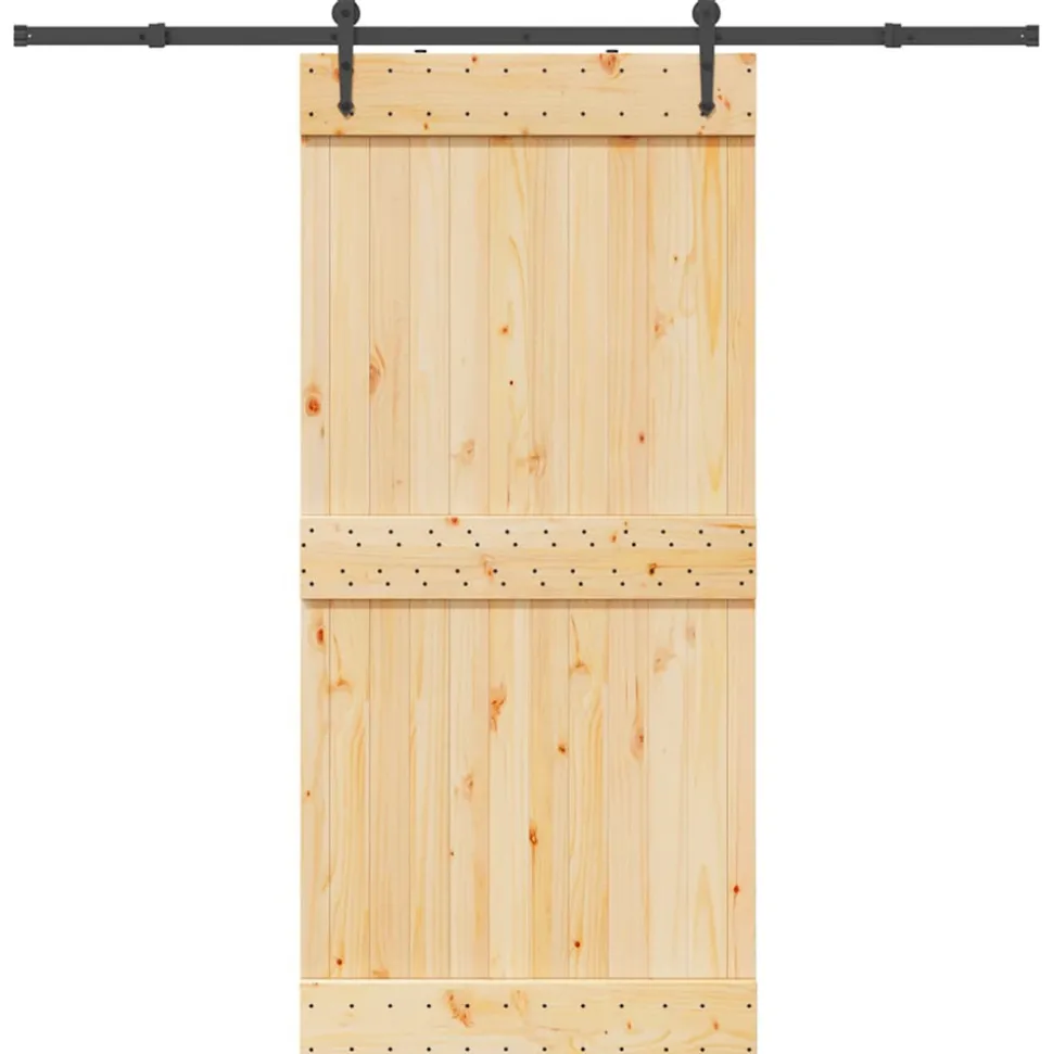 VIDAXL - Porte coulissante et kit de quincaillerie 95x210 cm pin massif