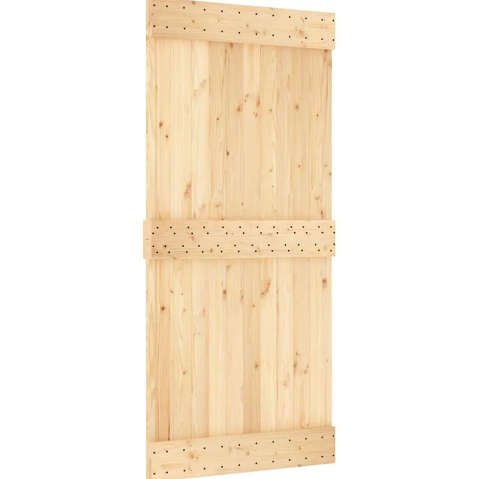 VIDAXL - Porte coulissante et kit de quincaillerie 95x210 cm pin massif