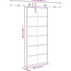 VIDAXL - Porte coulissante avec kit de quincaillerie 90x205 cm verre esg