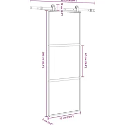 VIDAXL - Porte coulissante kit de quincaillerie trempé verre aluminium