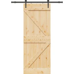 VIDAXL - Porte coulissante et kit de quincaillerie 80x210 cm pin massif