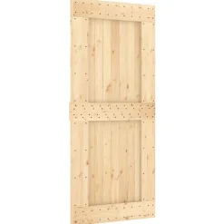 VIDAXL - Porte coulissante et kit de quincaillerie 90x210 cm pin massif
