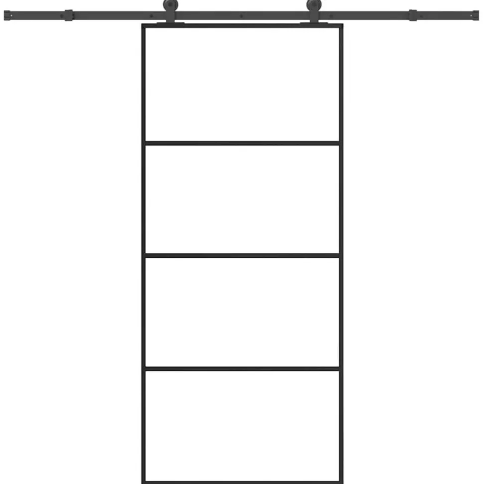 VIDAXL - Porte coulissante avec kit de quincaillerie 90x205 cm verre esg