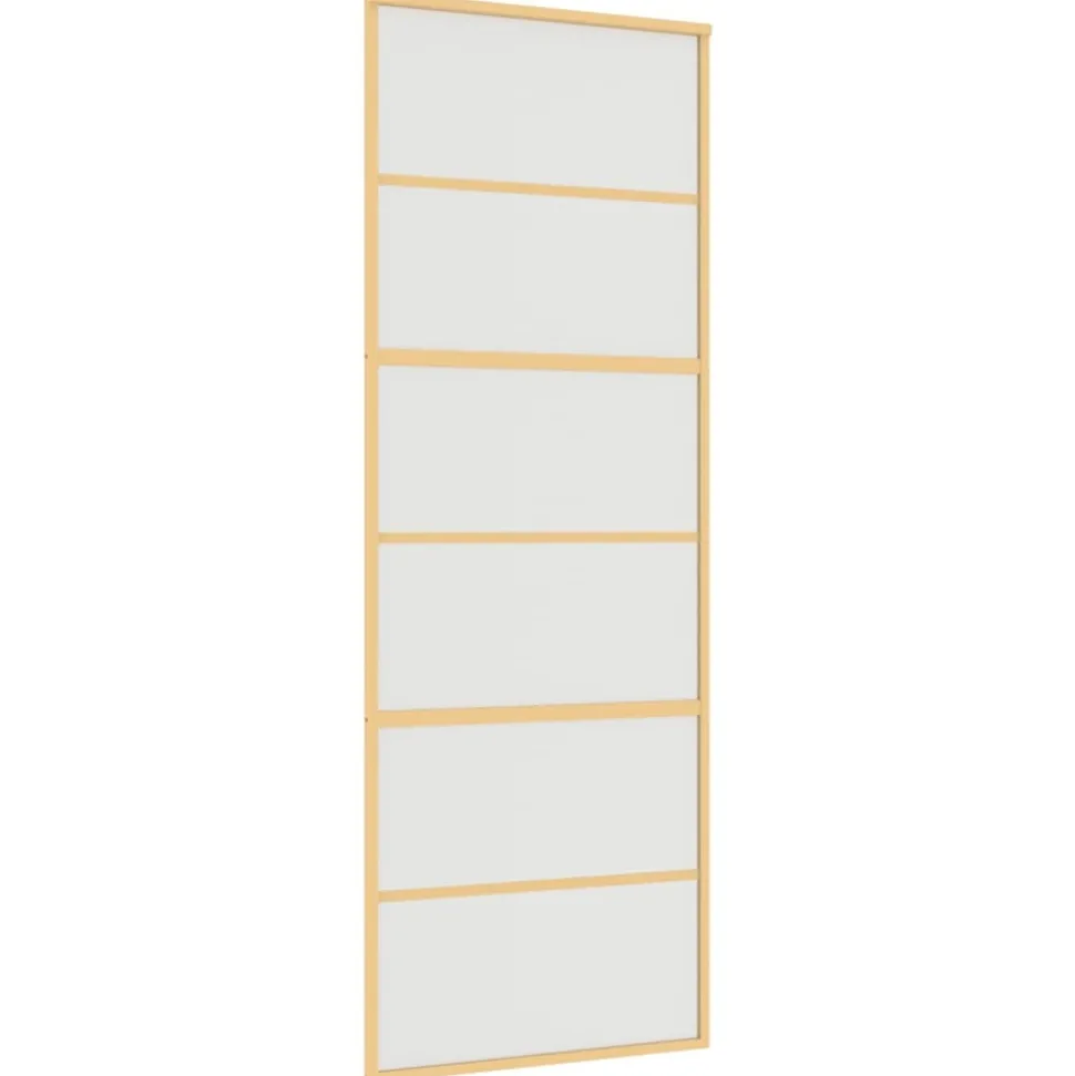 VIDAXL - Porte coulissante doré 76x205 cm verre esg dépoli et aluminium