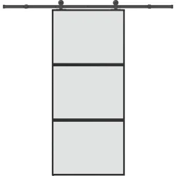 VIDAXL - Porte coulissante kit de quincaillerie trempé verre aluminium