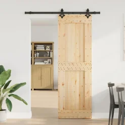 VIDAXL - Porte coulissante et kit de quincaillerie 70x210 cm pin massif