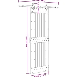 VIDAXL - Porte coulissante et kit de quincaillerie 70x210 cm pin massif