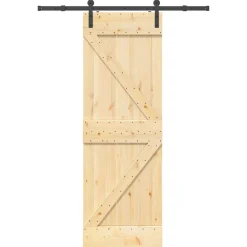 VIDAXL - Porte coulissante et kit de quincaillerie 70x210 cm pin massif