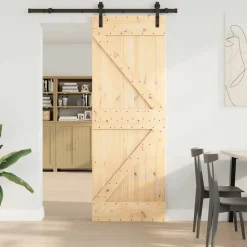 VIDAXL - Porte coulissante et kit de quincaillerie 70x210 cm pin massif