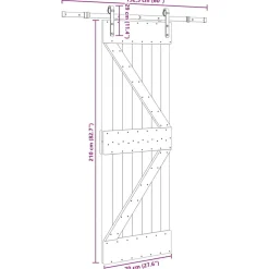 VIDAXL - Porte coulissante et kit de quincaillerie 70x210 cm pin massif