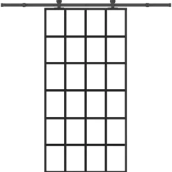 VIDAXL - Porte coulissante et quincaillerie esg verre et aluminium