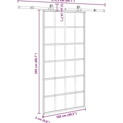 VIDAXL - Porte coulissante et quincaillerie esg verre et aluminium
