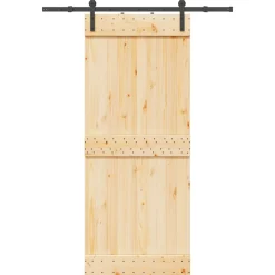 VIDAXL - Porte coulissante et kit de quincaillerie 85x210 cm pin massif