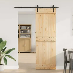VIDAXL - Porte coulissante et kit de quincaillerie 70x210 cm pin massif