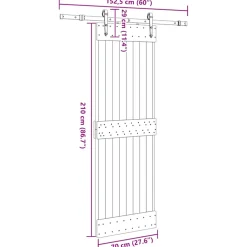 VIDAXL - Porte coulissante et kit de quincaillerie 70x210 cm pin massif