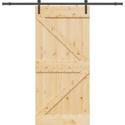 VIDAXL - Porte coulissante et kit de quincaillerie 100x210 cm pin massif