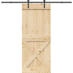 VIDAXL - Porte coulissante et kit de quincaillerie 95x210 cm pin massif