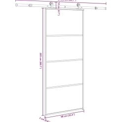 VIDAXL - Porte coulissante avec kit de quincaillerie 90x205 cm verre esg