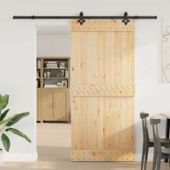 VIDAXL - Porte coulissante et kit de quincaillerie 95x210 cm pin massif