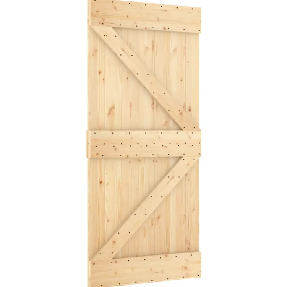VIDAXL - Porte coulissante et kit de quincaillerie 90x210 cm pin massif