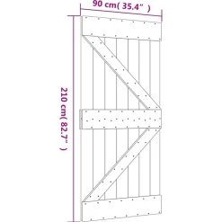 VIDAXL - Porte coulissante et kit de quincaillerie 90x210 cm pin massif