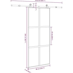 VIDAXL - Porte coulissante kit de quincaillerie trempé verre aluminium