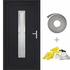 VIDAXL - Porte d'entrée anthracite 98x190 cm pvc