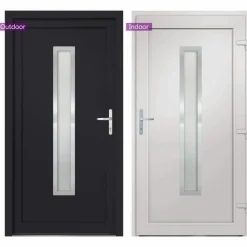 VIDAXL - Porte d'entrée anthracite 98x190 cm pvc